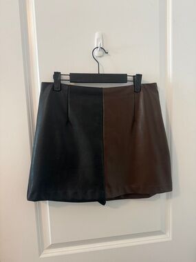 Abercrombie Two-Tone Faux Leather Mini Skort